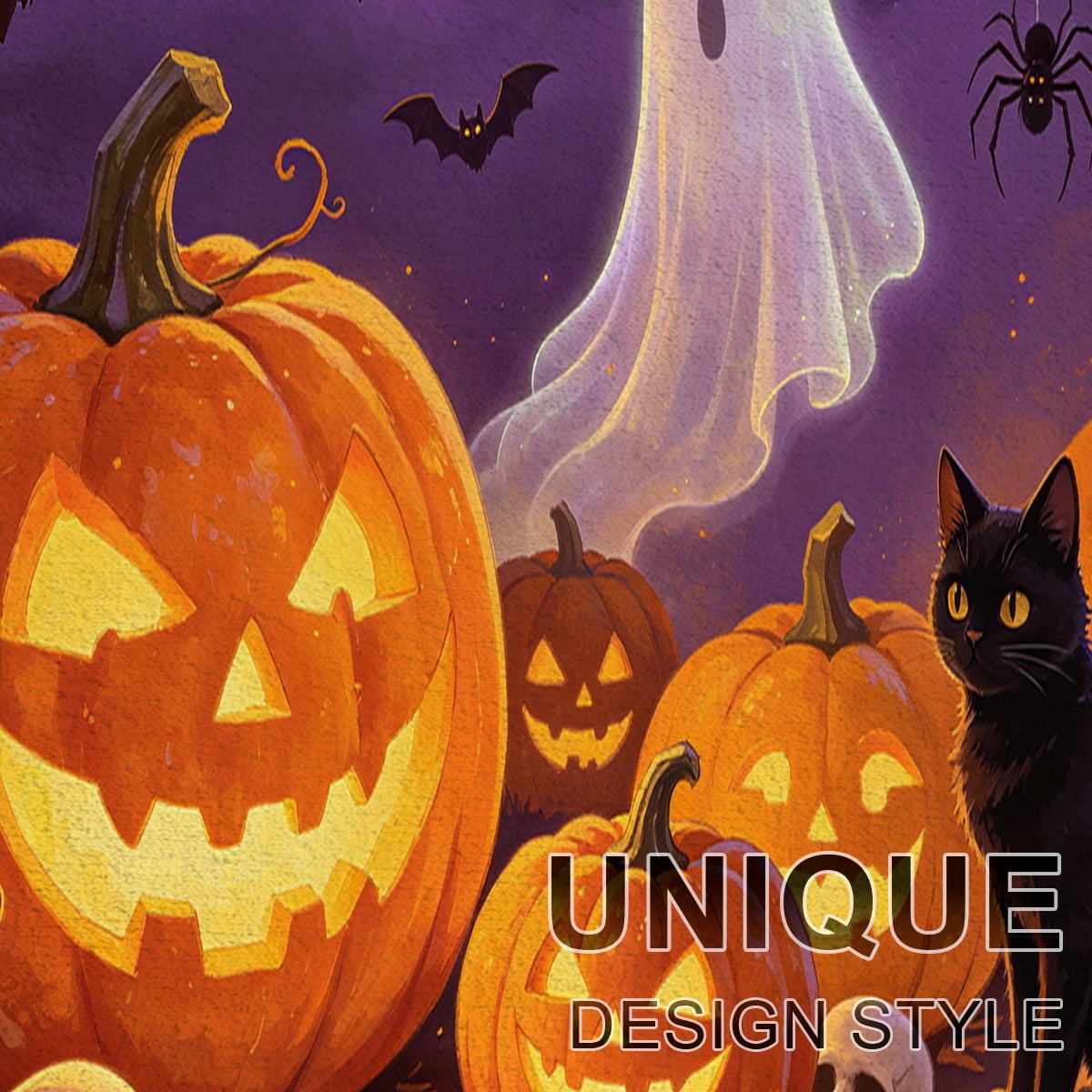 YIMEIS Halloween Pumpkin Lantern 3Pcs Flannel Mat & Kitchen Rugs Set,16''×24'' 20''×30'' 17''×47'' Inches,Soft Non-slip for Home Bathroom