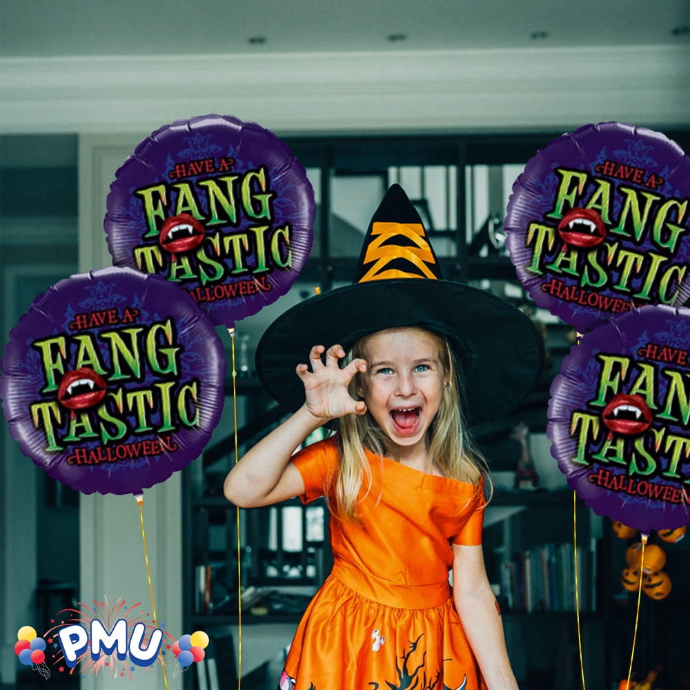 PMU Halloween Party Decoration "Happy Halloween" Jack Faces Aglow 18 Inch Mylar-Foil Balloon (1pkg) Pkg/1