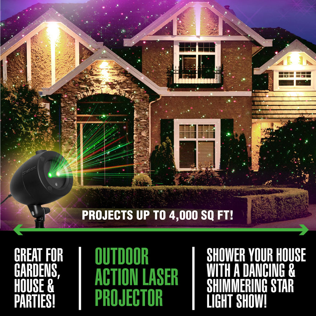 Startastic Laser Projector Lights Indoor Outdoor Holiday Star Lights for Christmas Halloween Waterproof