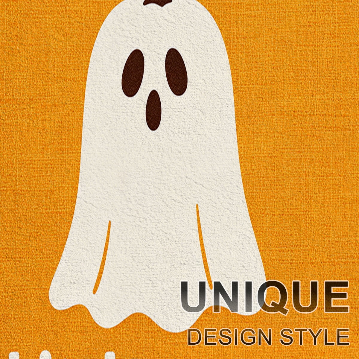 YIMEIS Halloween White Pumpkin Multi-purpose 3-Piece Flannel Mat and Kitchen Rugs,Soft Non-slip for Home Bedroom Bathroom