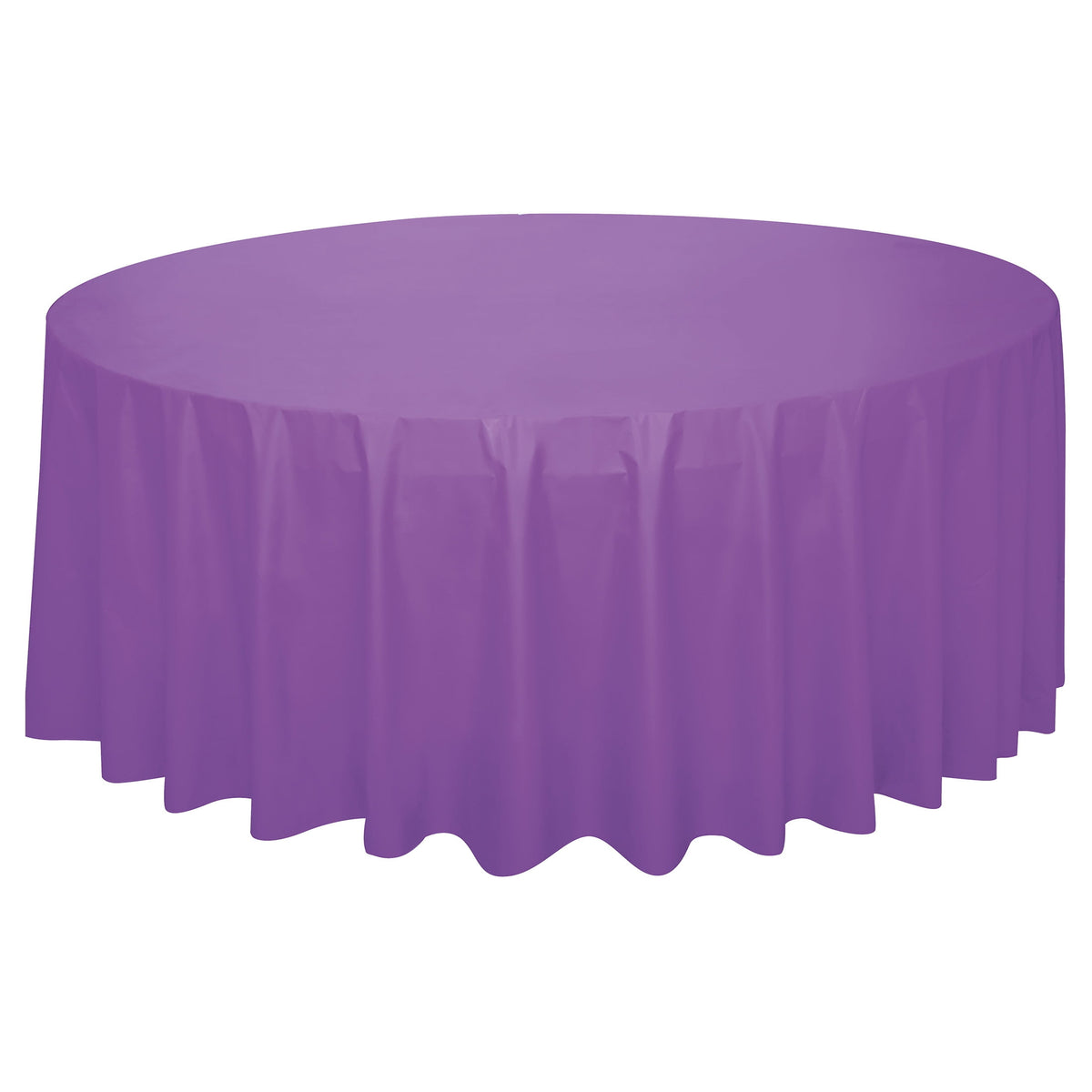 Way To Celebrate Purple Round Plastic Table Cover, 84 in, 1 Count