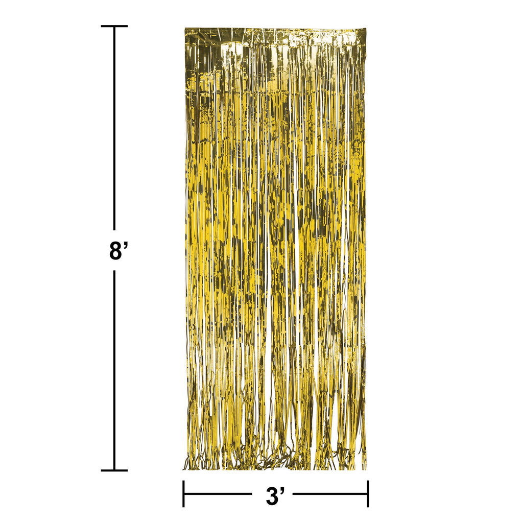Gold Foil Door Curtain, 8' x 3', Party Banners, by Way To Celebrate