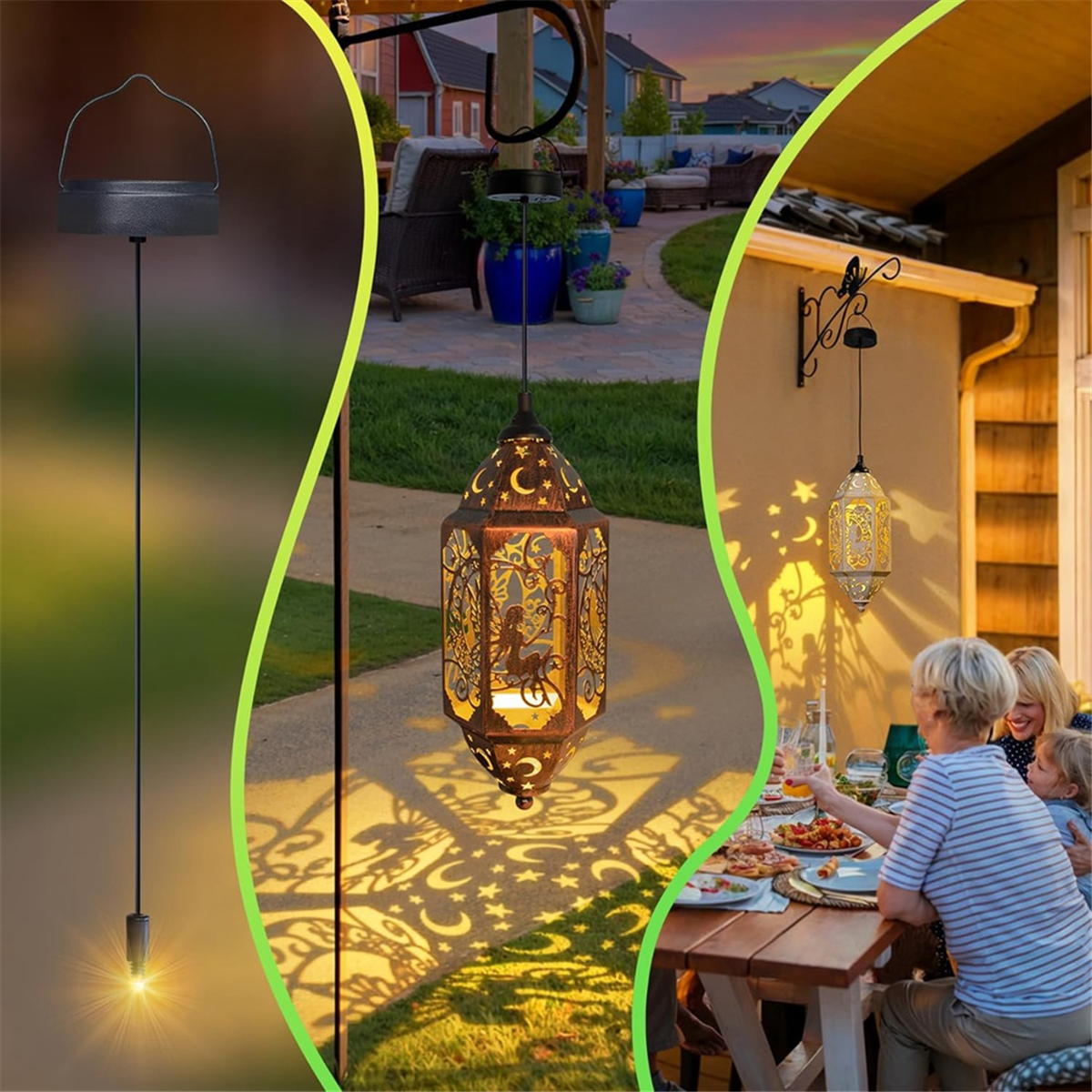 2Pack 600Mah Solar Lights Replacement Top for Outdoor Lantern Lights Waterproof for Garden, Yard,DIY Birthday Gifts,2Pack * 600Mah Solar Lights Replacement Top,Black