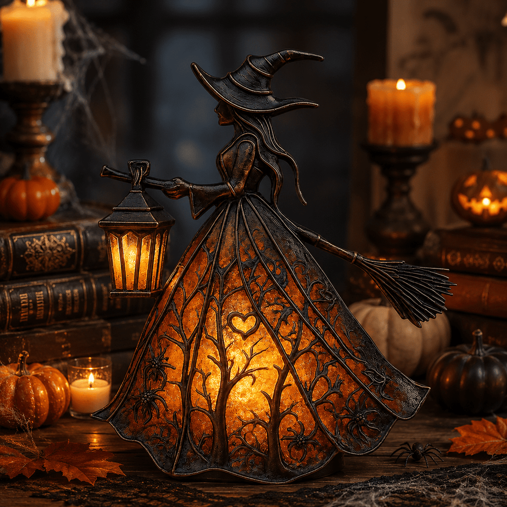 Diceymbol Halloween Decorations and Fall Decor, Halloween Venue Decoration Ghost Props LED Illuminated Ghost Decorations for Tabletop, Mantel, Shelf Indoor Outdoor 9.05 inch