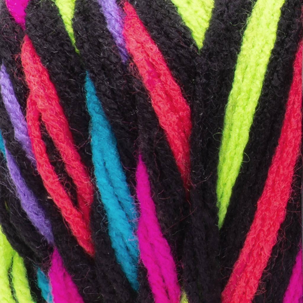 Red Heart Super Saver Jumbo #4 Medium Acrylic Yarn, Neon Stripe 10oz/283g, 482 Yards