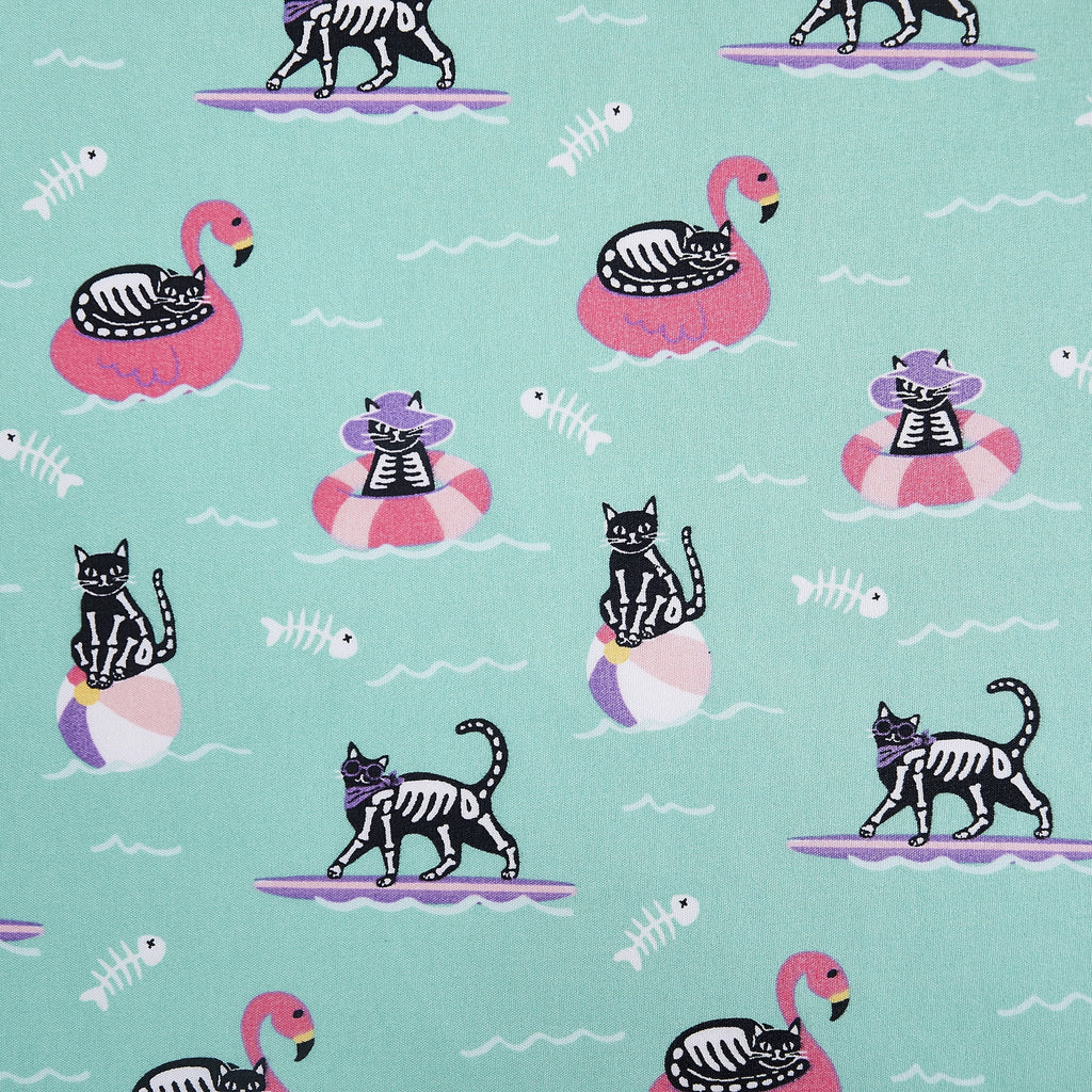 Summerween Crafted by Catherine Full 4-Piece Sheet Set, Black & White Nautical Ghosts