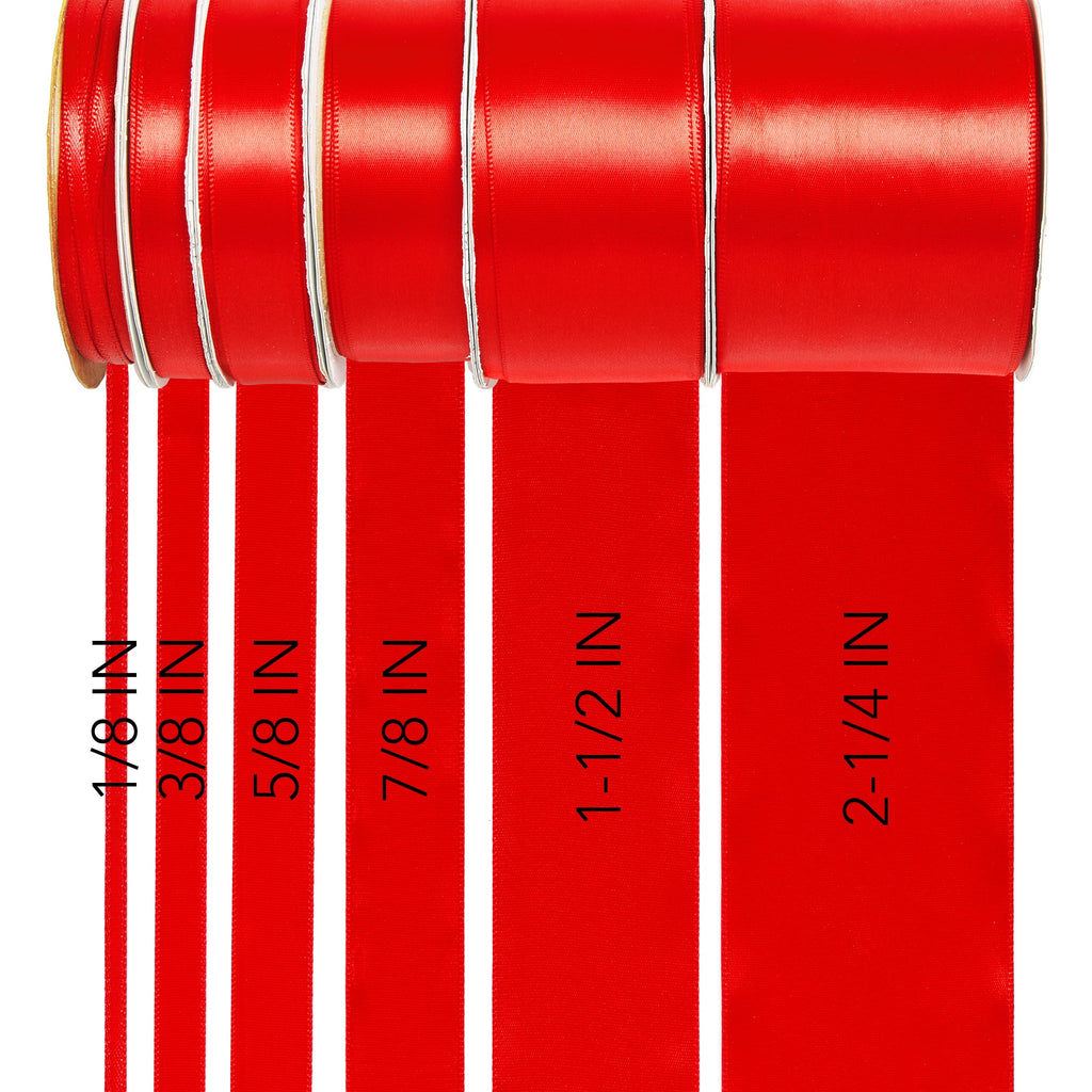 (2 pack) Offray Ribbon, Red 2 1/4 inch Single Face Satin Polyester Ribbon for Sewing, Crafts, and Gifting, 9 feet, 1 Each
