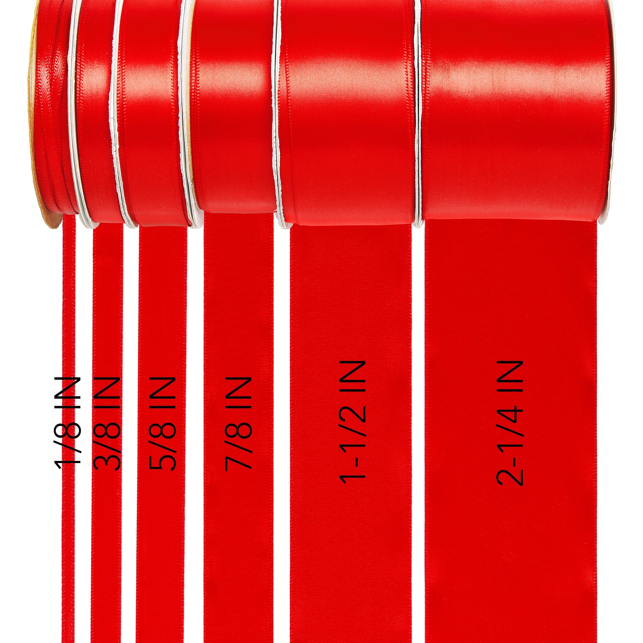 (2 pack) Offray Ribbon, Red 2 1/4 inch Single Face Satin Polyester Ribbon for Sewing, Crafts, and Gifting, 9 feet, 1 Each