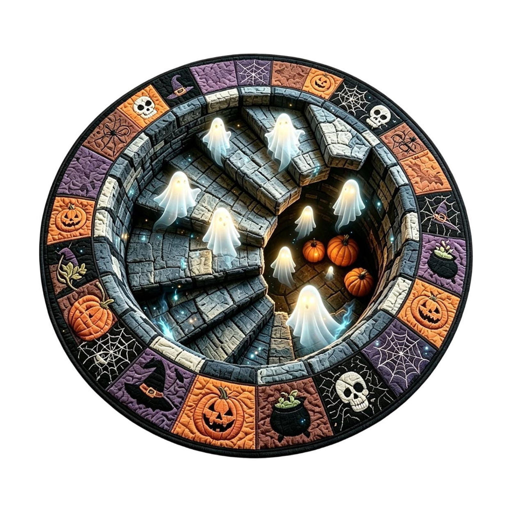 Halloween Wreath Shaped Rugs, Soft Indoor Mat for Entryway, Kitchen, Halloween Party, Pumpkin Witch Spooky Home Decor, 23.62x15.75 Inches