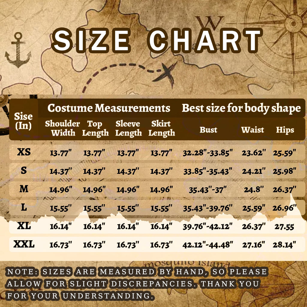 HNKMDK Adult Pirate Costumes for Women Halloween Queen Costumes Renaissance Shirts Pirate Skirts Turbans Waistbands Eye Masks(White,L)