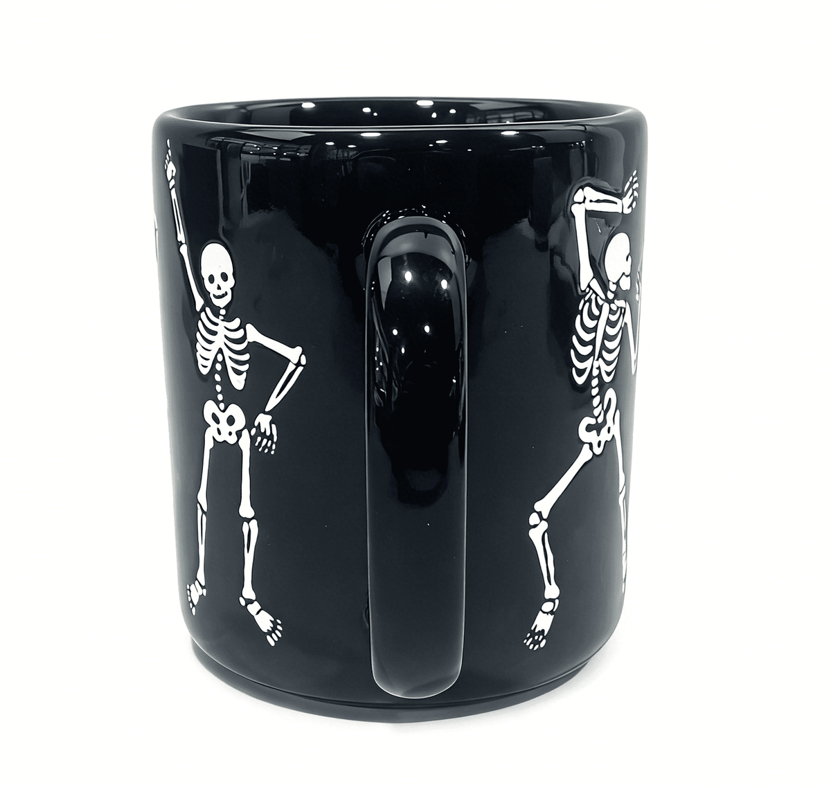 Way To Celebrate Halloween Black Dancing Skeleton Stoneware Mug Set, 2-Pack, 18.7 oz
