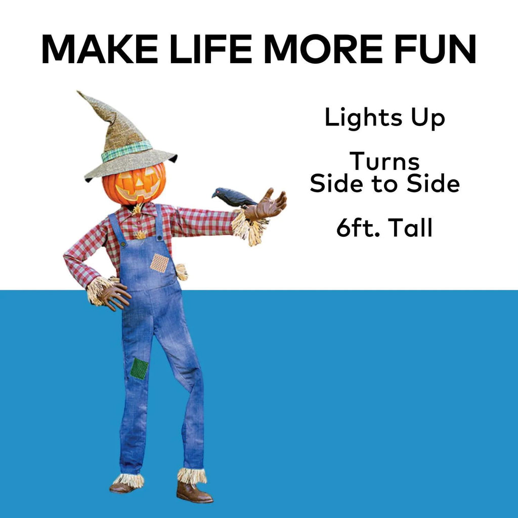 Seasonal Visions Animated Whimsical Scarecrow Halloween Decoration - 6 ft