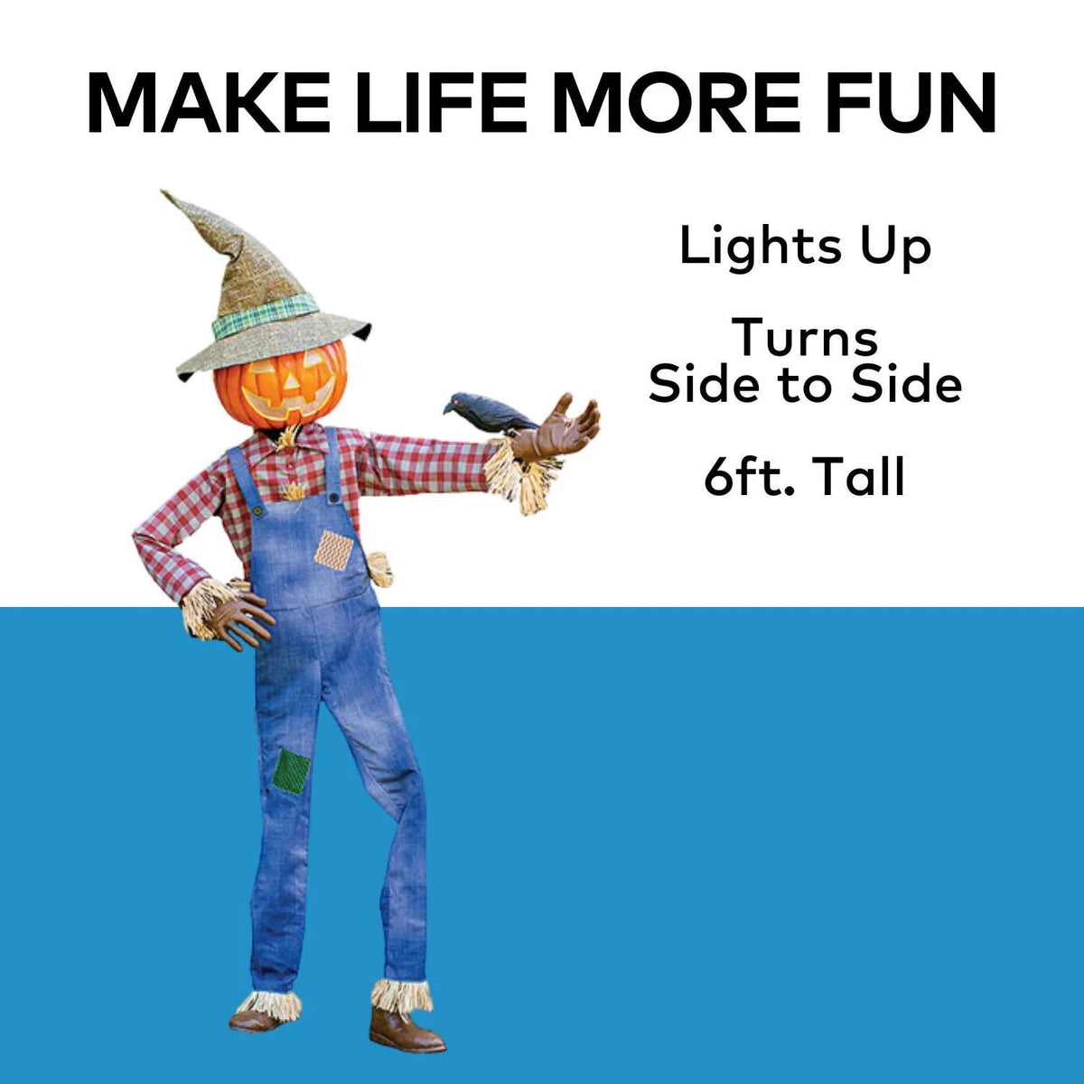 Seasonal Visions Animated Whimsical Scarecrow Halloween Decoration - 6 ft