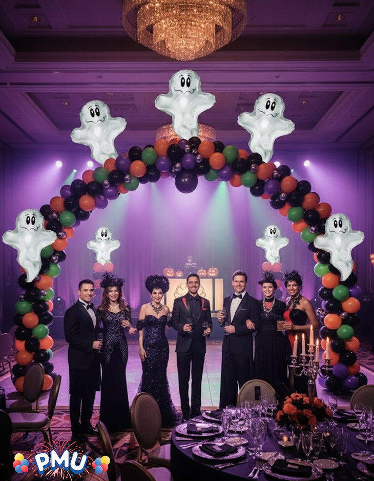 PMU Halloween Flying Ghost 24 Inch Mylar-Foil Balloon (10/pkg) Pkg/1