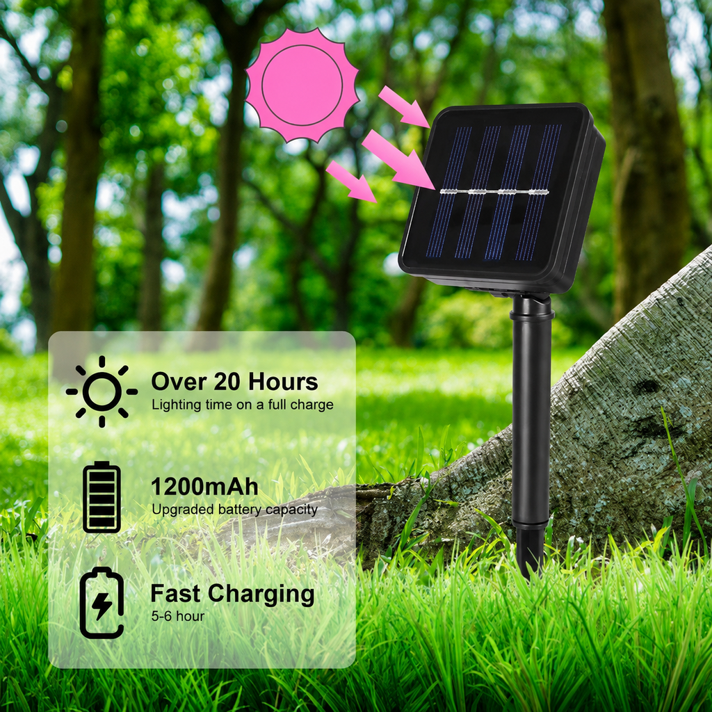 Solar Rope Lights Outdoor Waterproof 100LED Tube String Lights with USB Rechargeable Timer 8 Modes Dimmable Twinkle Fairy String Light for Trampoline Yard Pool Party Wedding Christmas