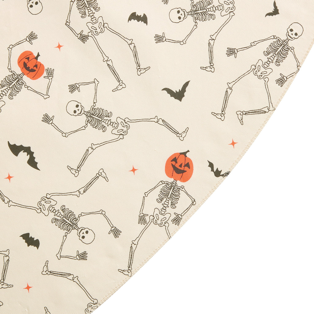 Way To Celebrate Halloween PEVA Tablecloth, For Table 60" x 102" - Skeleton Pumpkin Head Toss