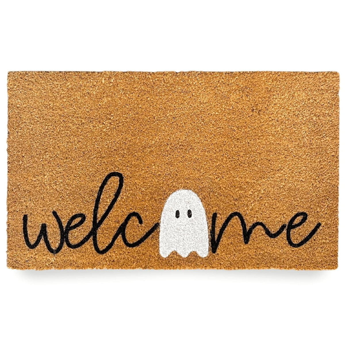 Halloween Doormat Welcome Ghost Outdoor Welcome Mats for Front Door Non Slip Ghost Floor Mat Halloween Rug for Outside Front Porch Entryway Decor