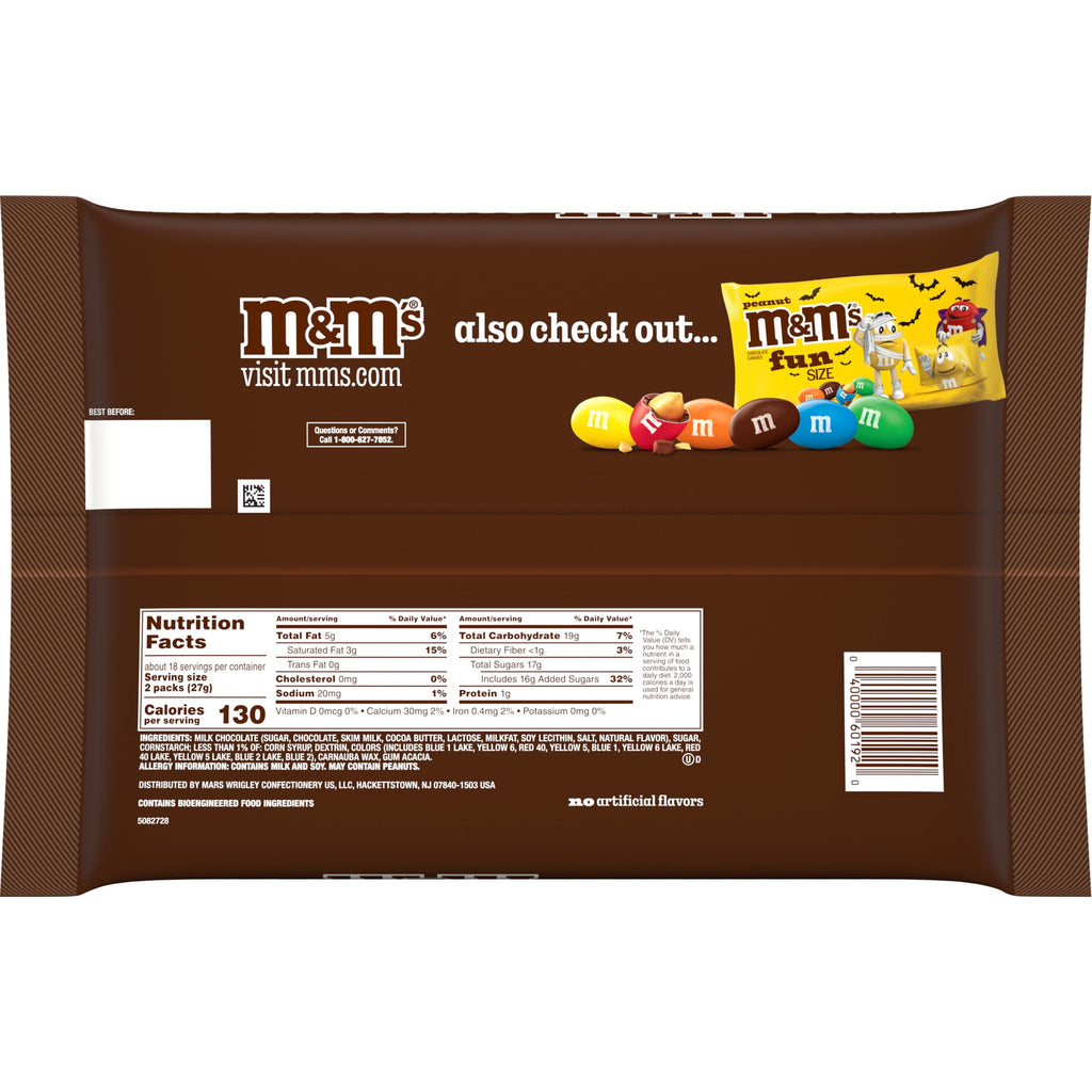 M&M's Peanut Fun Size Halloween Chocolate Candy - 10.57oz Bag