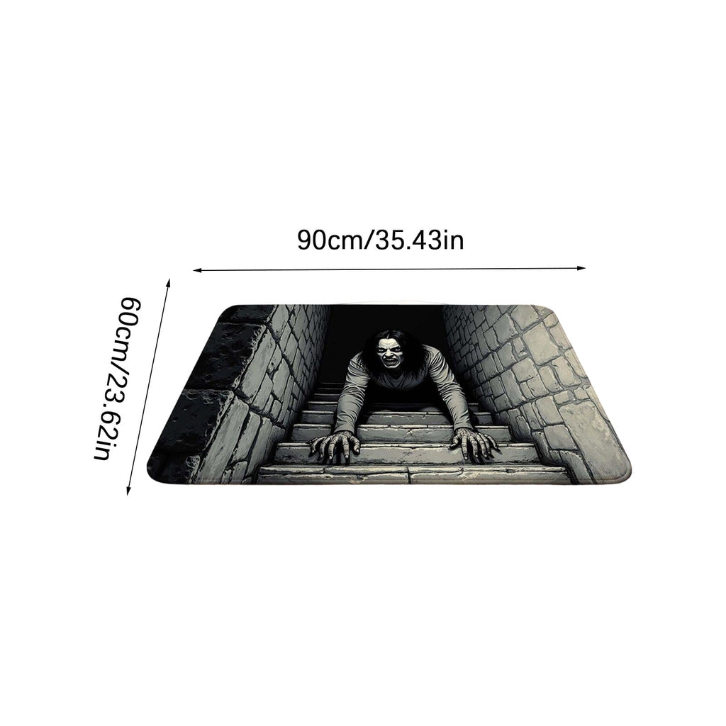 Halloween Decorations-Halloween 3D Scary skeleton Doormat,Creepy Monster Visual Illusion Entryway Rug,Non Slip Rubber Back Rug for Porch Hallway Indoor Outdoor Rug Home Decor