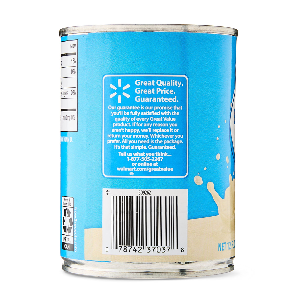 Great Value Evaporated Milk, 12 fl oz US