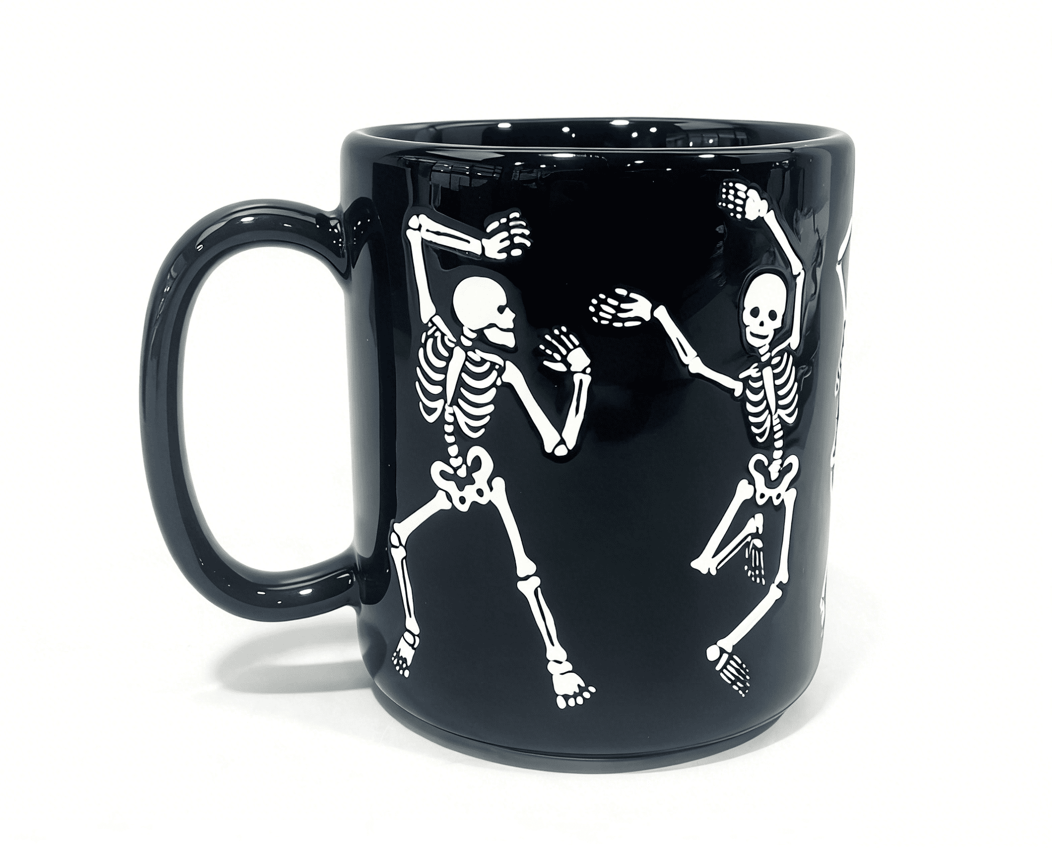 Way To Celebrate Halloween Dancing Skeleton Stoneware Mug, Black, 18.7 oz