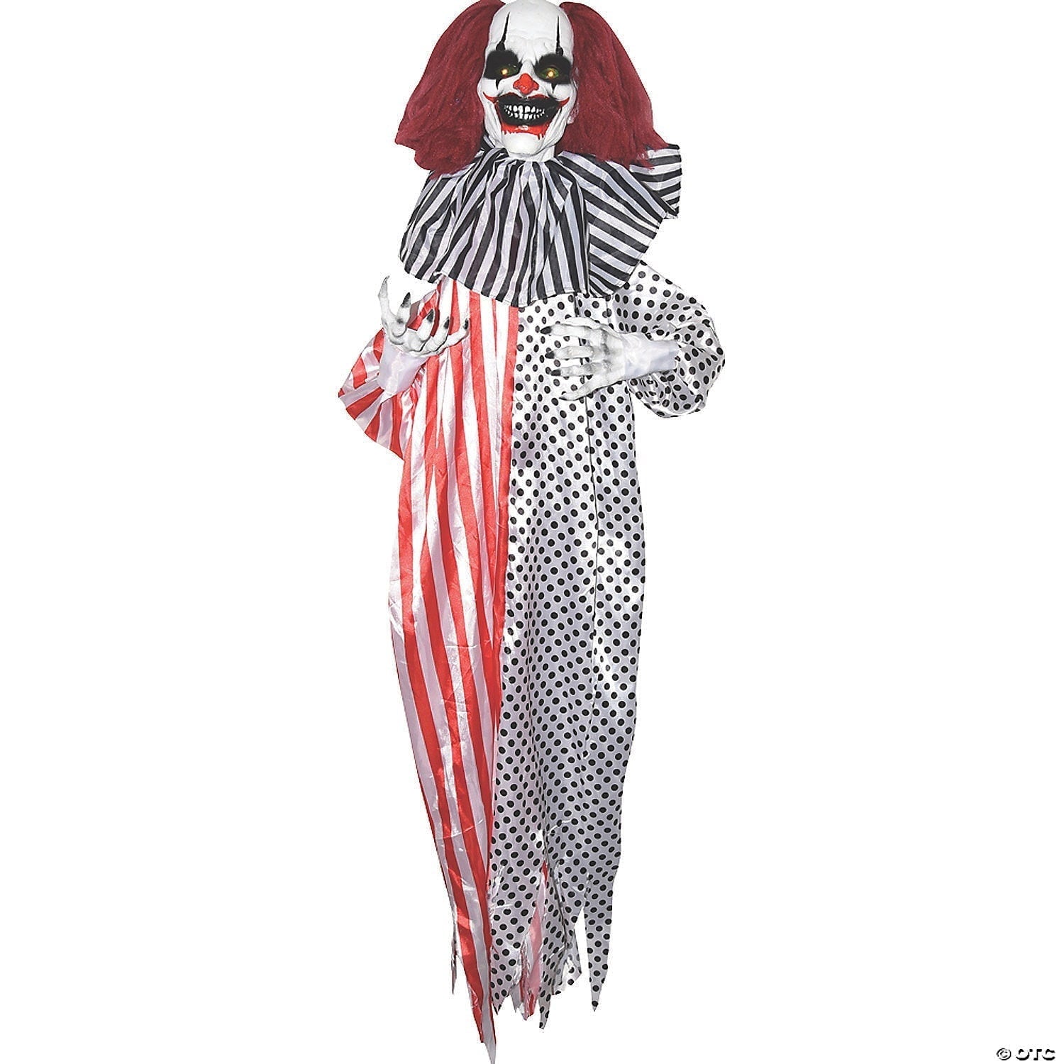 Sunstar Shaking Clown Light-Up Animated Hanging Halloween Decoration - 5 ft