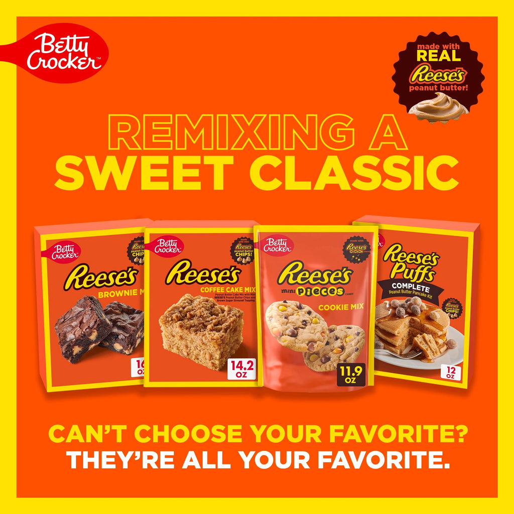 Betty Crocker Peanut Butter Cookie Mix, REESE's PIECES Minis & Chocolate Chips, 11.9 oz