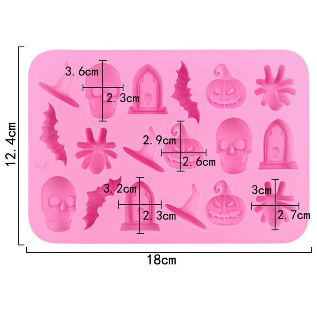 Halloween Silicone Molds for Halloween Candy,Chocolate,Gummy and Halloween decor,Jack O Lantern Candy Mold,Easy Release Spider Witch Hat Pumpkin Fondant 3D Mold