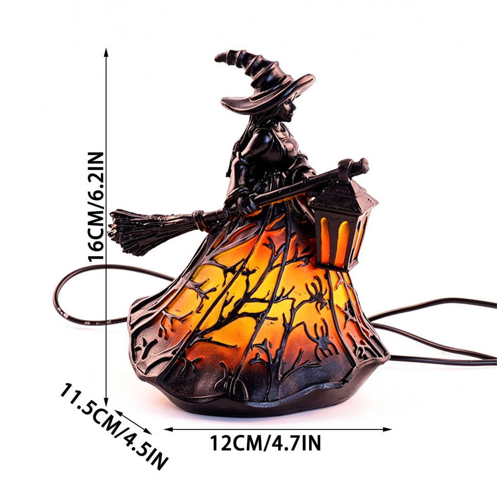 Halloween Witch Lamp,Stained Gothic Witch Hat Led Lamp for Stained Glass Inspired, Spooky Decorative Standing Night Light,Unique Halloween Party Lighting Decorations Door for Indoor