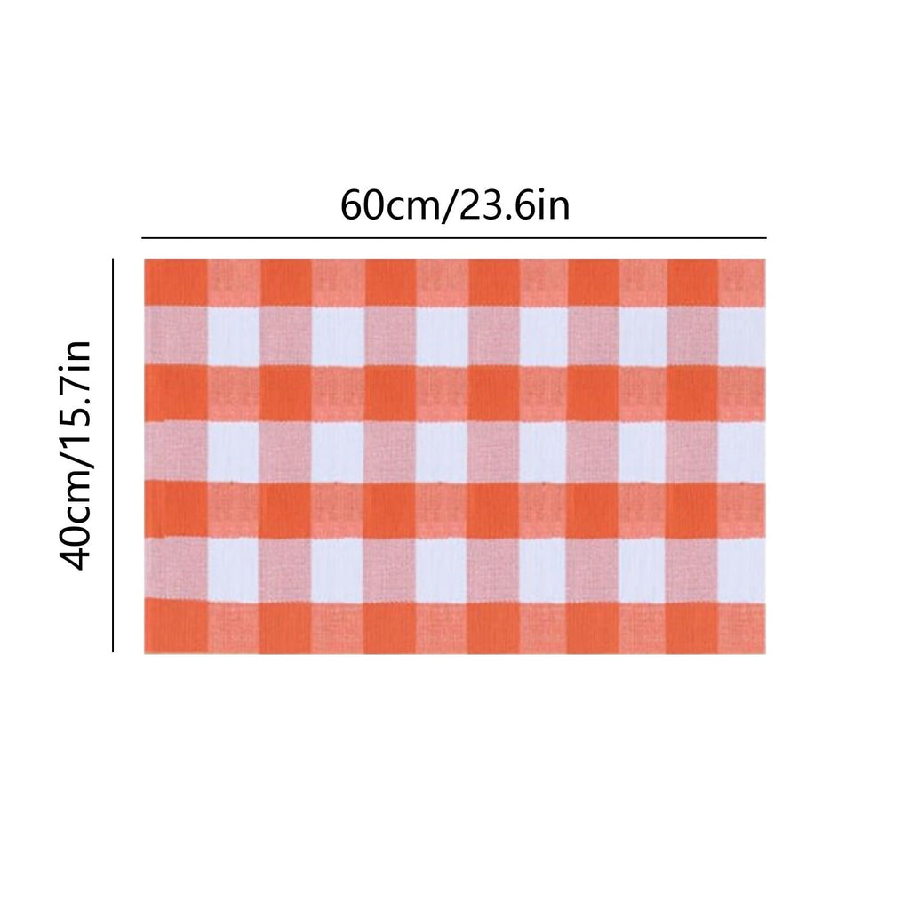 Fnochy Halloween Door Mat Outdoor 23.6"x35.4", Fall Decor Buffalo Plaid Outdoor Rug, Farmhouse Checkered Layered Welcome Door Mat for Entryway, Halloween Front Porch Decor, Orange and White