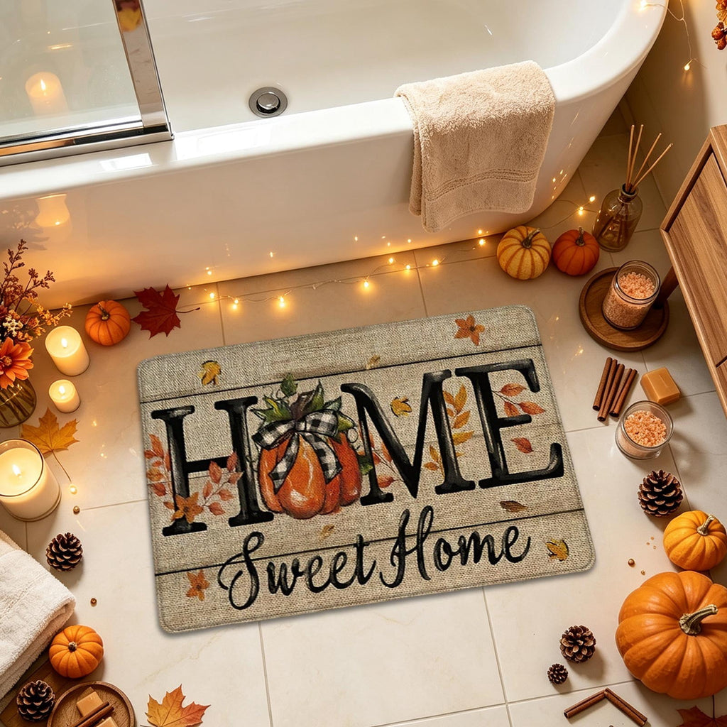 Autumn Door Mat for Entryway, 16x24 Inch, Fall-Themed Floor Doormat for Home Decor, Non-Slip Rug Mat for Living Room, Kitchen, Bedroom, Gifts for Fall Lovers (E)