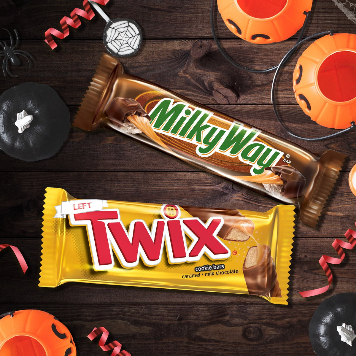 Snickers, Twix, Milky Way & 3 Musketeers Variety Pack Halloween Milk Chocolate Candy Bars -18 Count Box