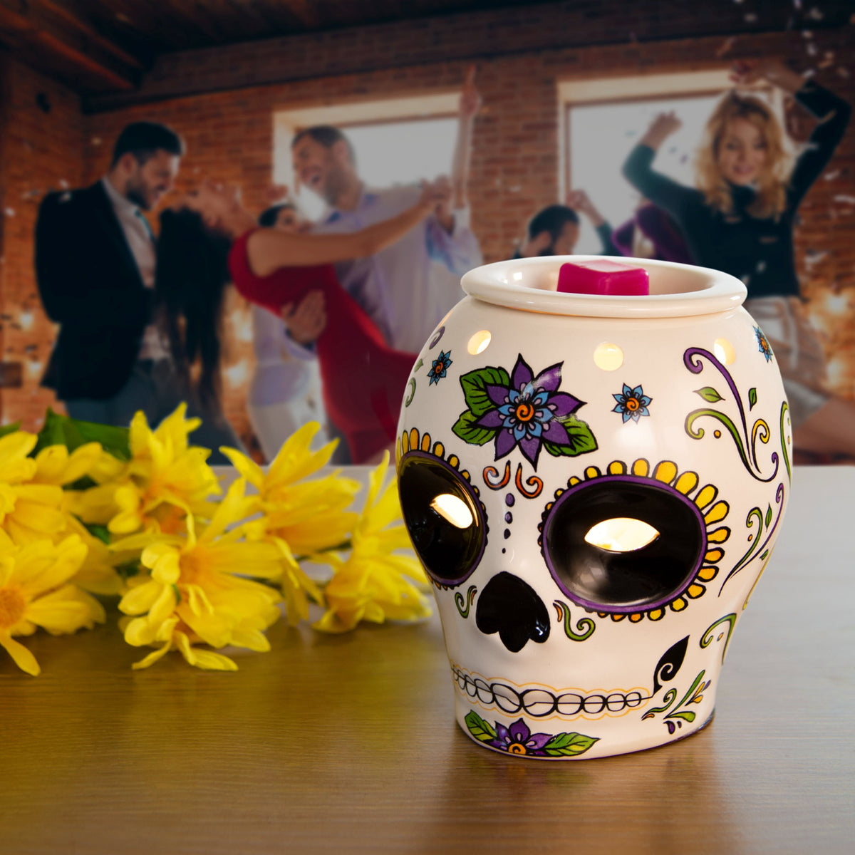 Scentsationals Wax Melt Warmer, Wax Warmer for Scented Wax Melts - Day of The Dead Collection Vistoso - Candle Wax Melter for Fragrance Cubes and Tarts