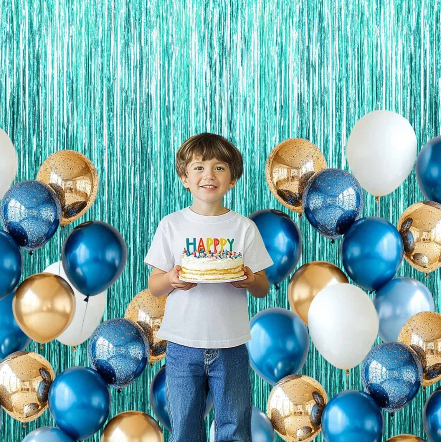 Sm:)e 2-Pack Light Bright Silver Foil Fringe Curtains for Events - Birthday, Wedding, Graduation, Christmas, Baby Shower, various festivals Decor Photo Booth Fun!