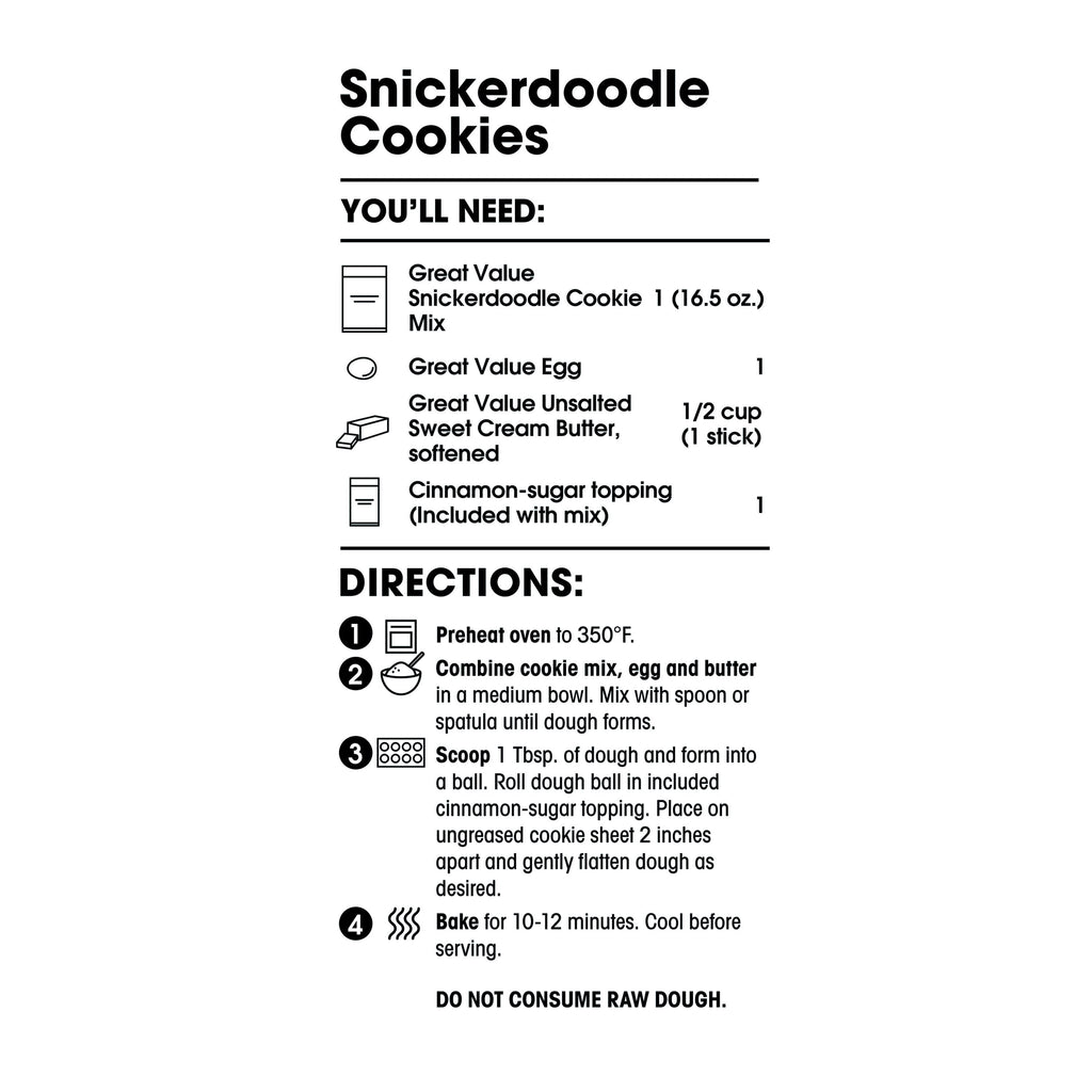 Great Value Snickerdoodle Cookie Mix, 16.5 oz