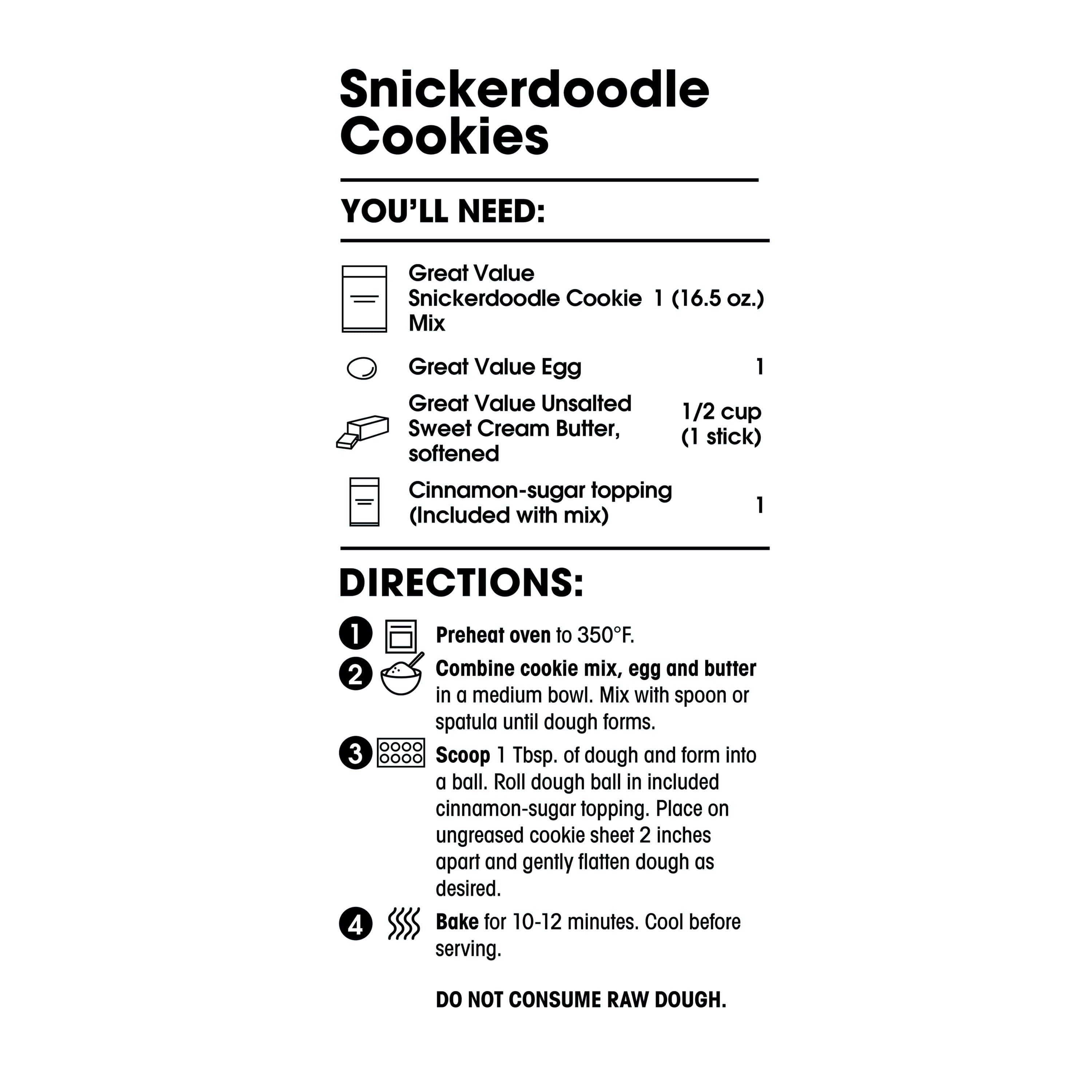 Great Value Snickerdoodle Cookie Mix, 16.5 oz