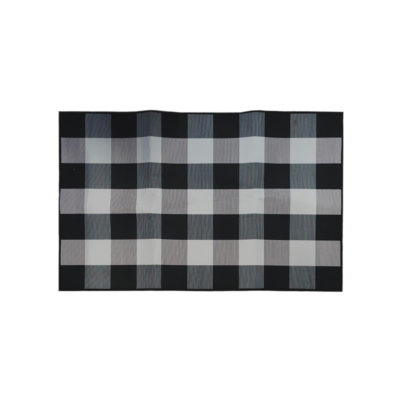 Fnochy Halloween Door Mat Outdoor 23.6"x35.4", Fall Decor Buffalo Plaid Outdoor Rug, Farmhouse Checkered Layered Welcome Door Mat for Entryway, Halloween Front Porch Decor, Orange and White