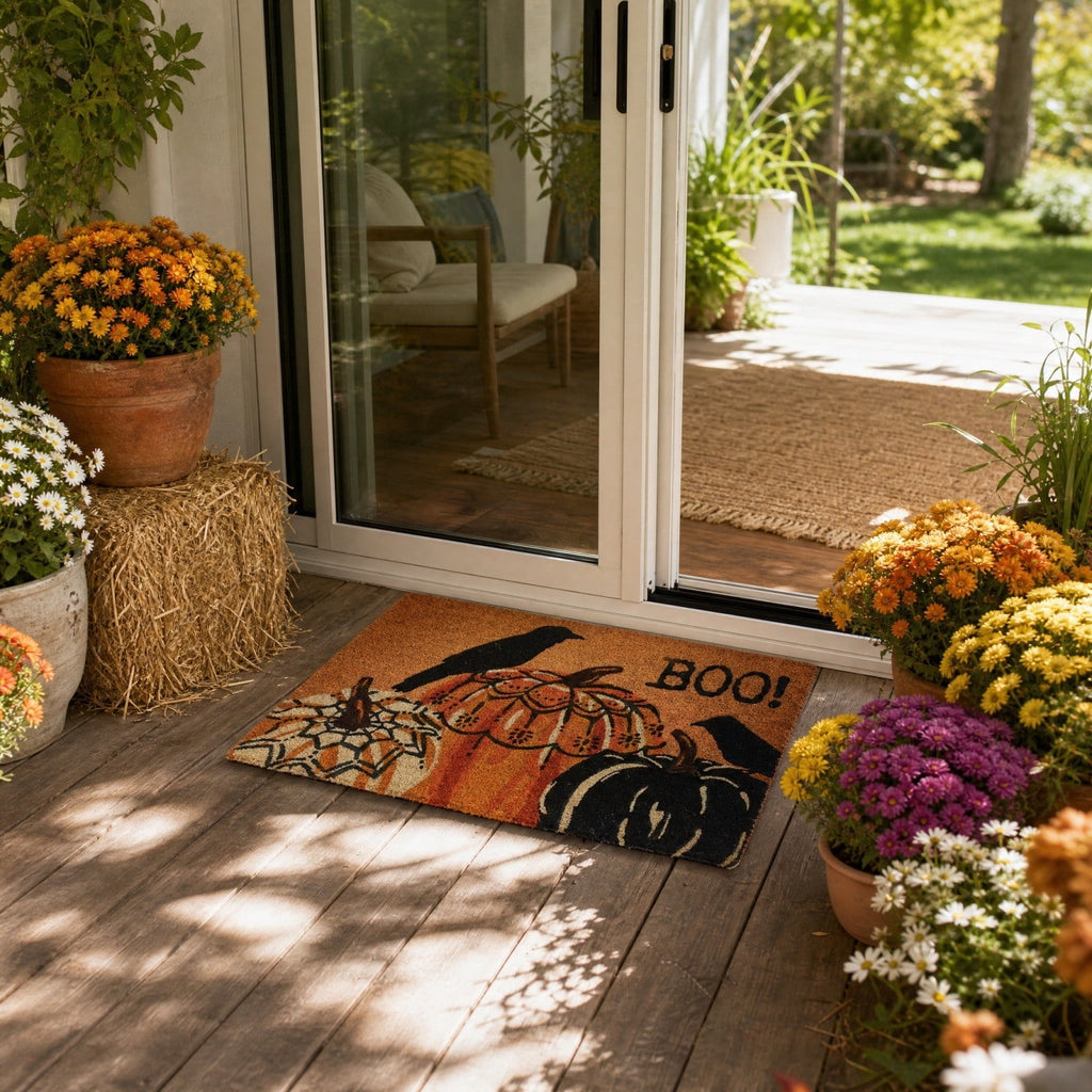 Halloween Door Mat,Halloween Rug,Halloween Porch Decor,Welcome Front Doormat Linen Rubber Layered Mats Nonslip Washable Halloween Decor For Front Porch Entryway