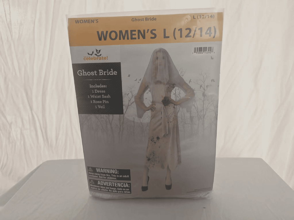 Ghost Bride Halloween Costume for Adults, Women's Size L (12/14), by Way to Celebrate