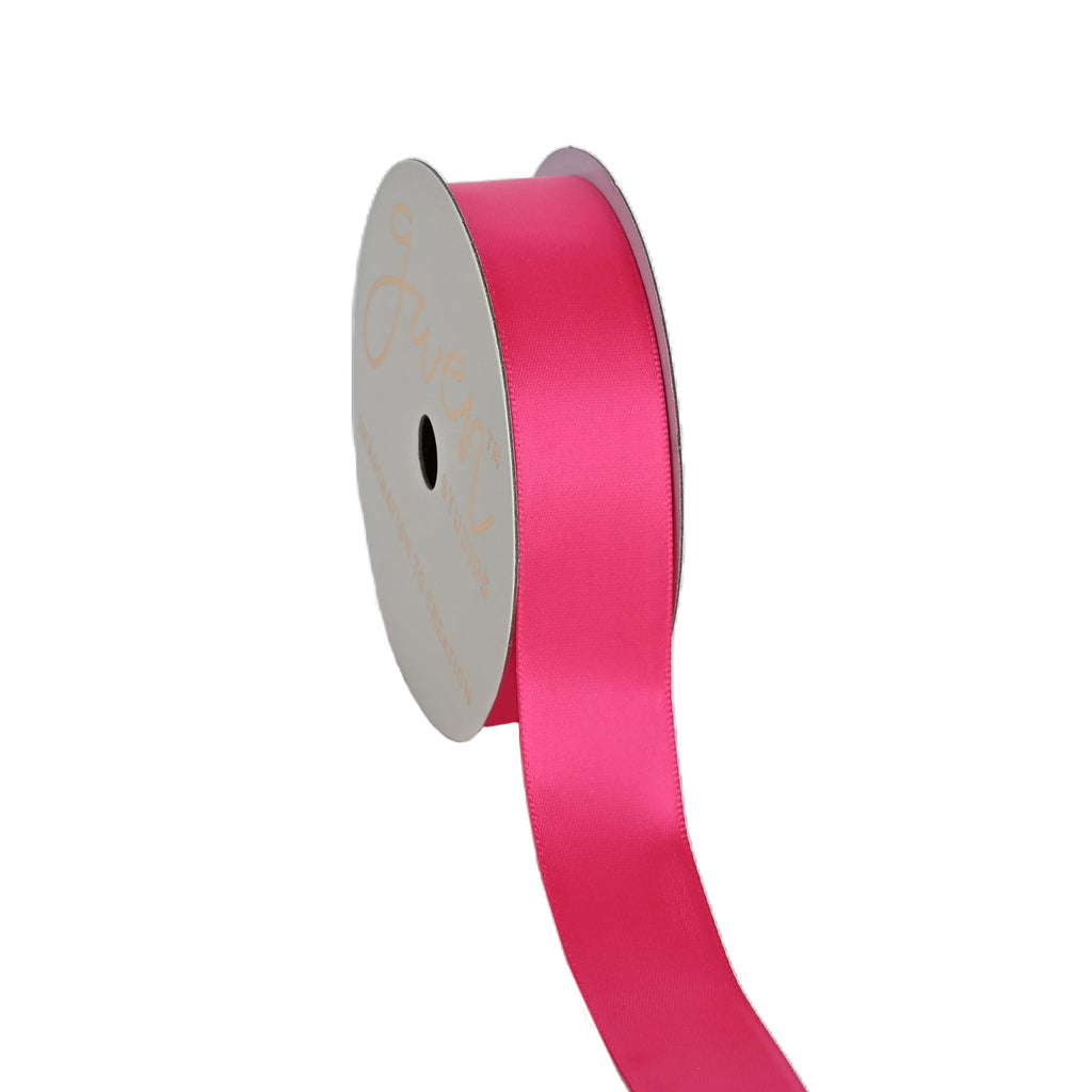 Gwen Studios 7/8" Hot Pink Satin Ribbon, 7 Yards