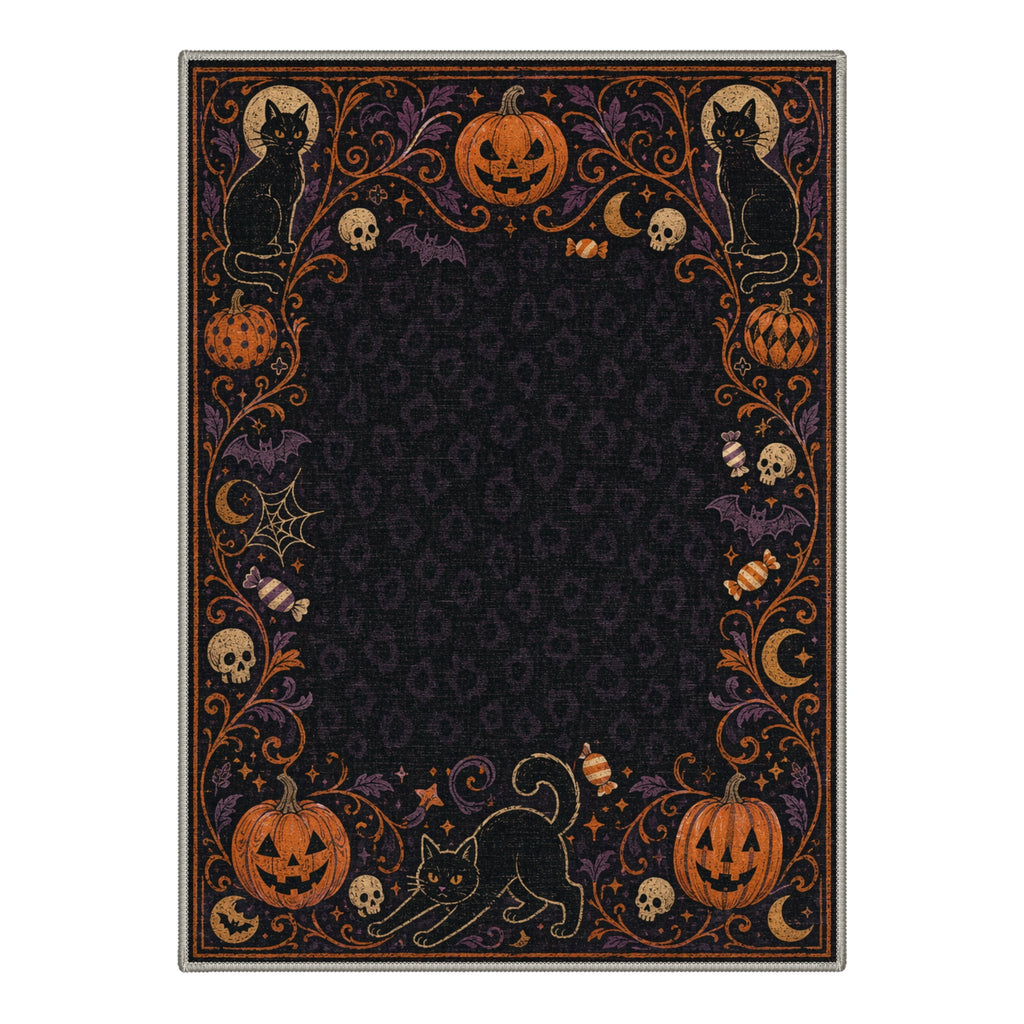 GENIMO 2'x7' Halloween Runner Rug, Washable Non Slip Soft Farmhouse Pumpkin Indoor Outdoor Hallway Runner for Porch Patio Kitchen Entryway, Vintage Sepia