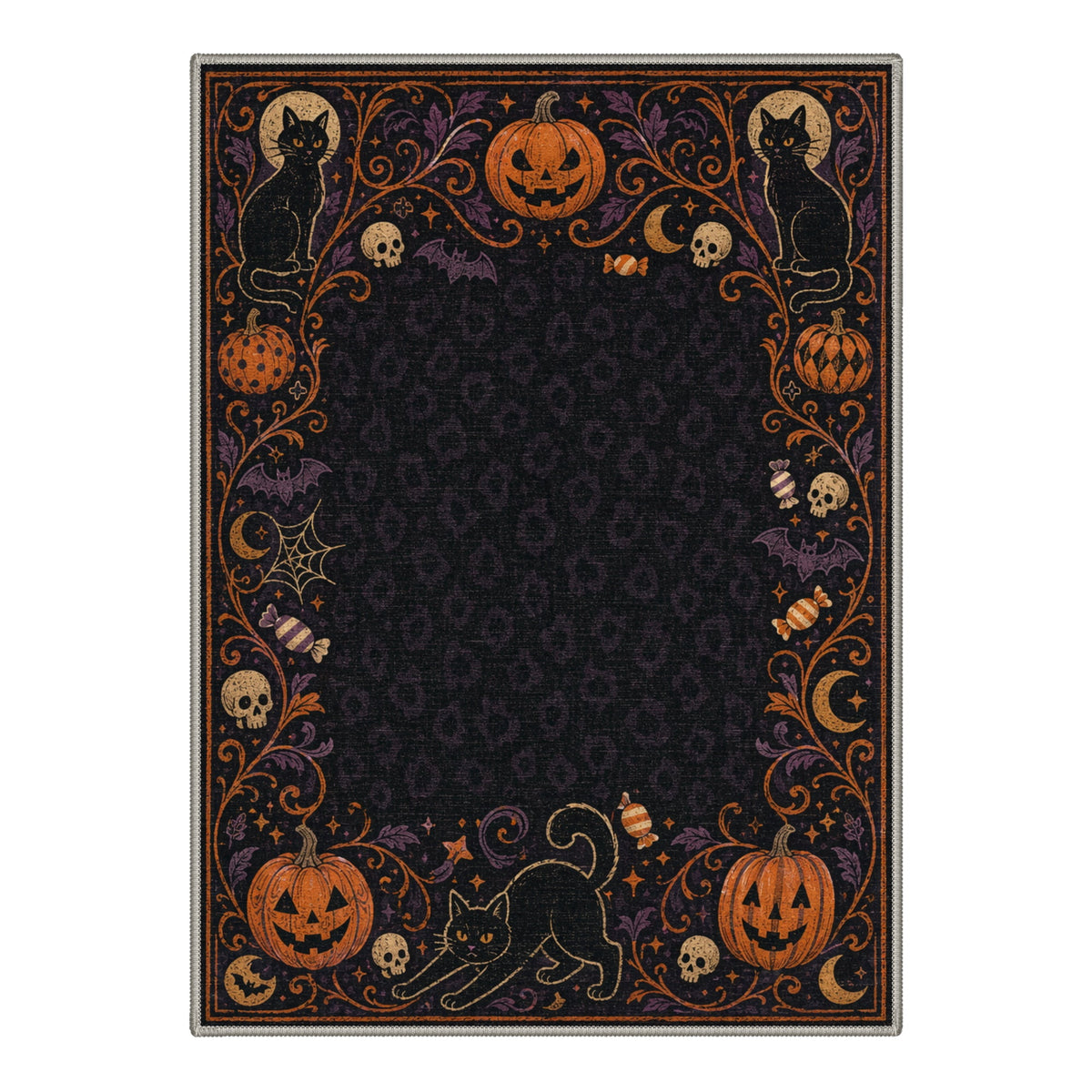 GENIMO 5'x7' Halloween Area Rug for Living Room, Washable Non Slip Soft Farmhouse Pumpkin Indoor Rug for Bedroom Dining Room Home Office, Vintage Sepia
