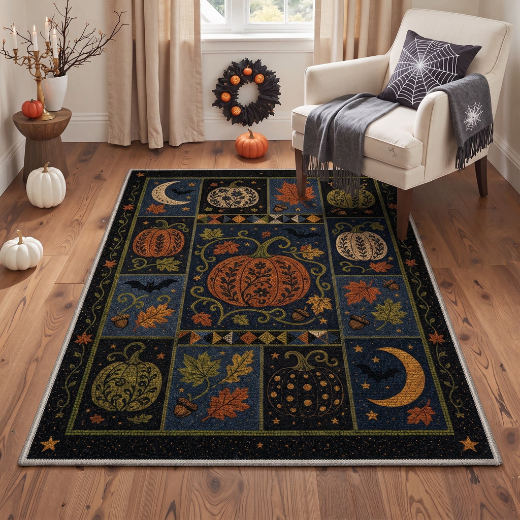 GENIMO 2'x7' Halloween Runner Rug, Washable Non Slip Soft Vintage Witch Indoor Outdoor Hallway Runner for Porch Patio Kitchen Entryway, Retro Sepia