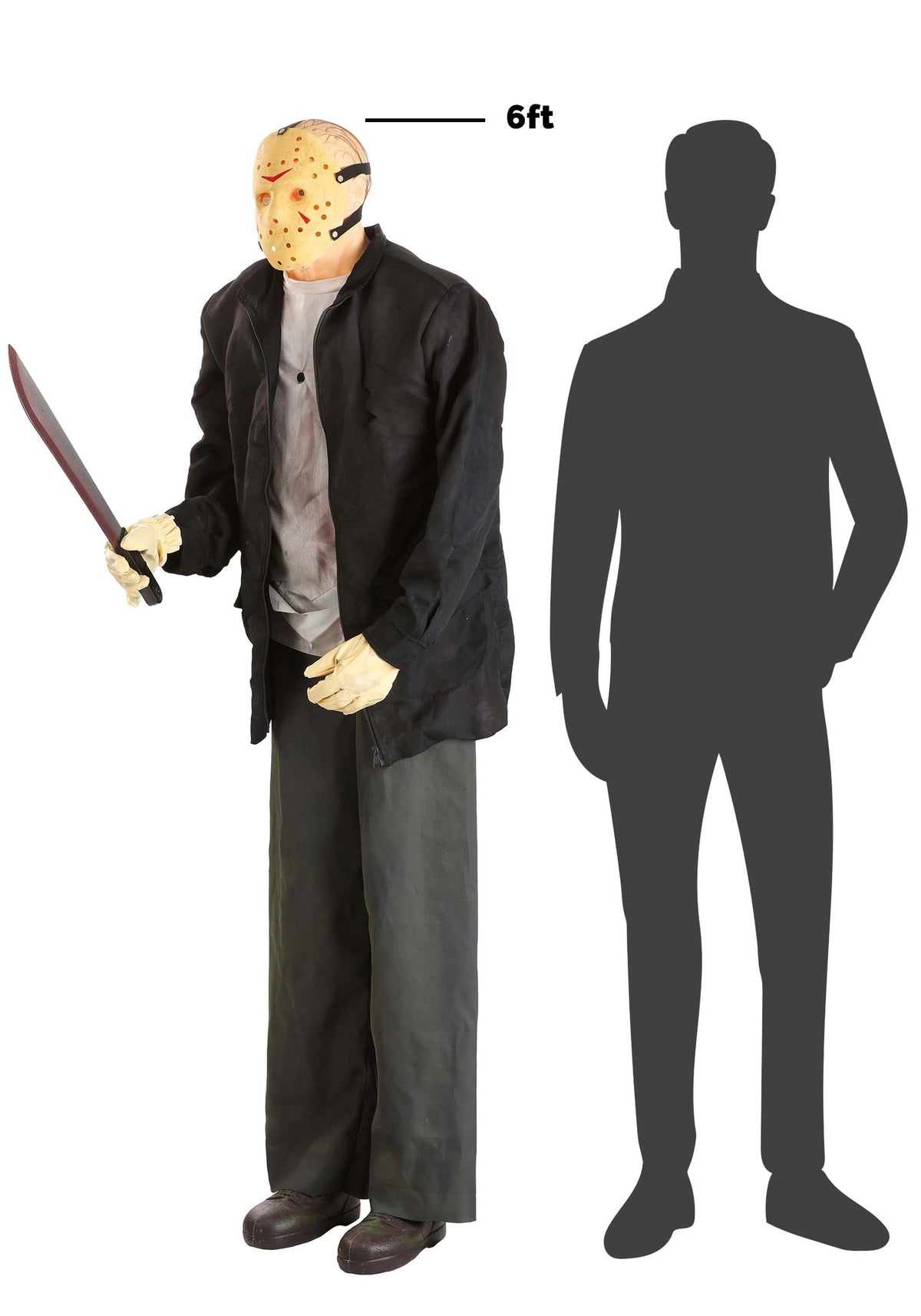 Gemmy SS222218G 6 ft. Lifesize Animated Jason Voorhe