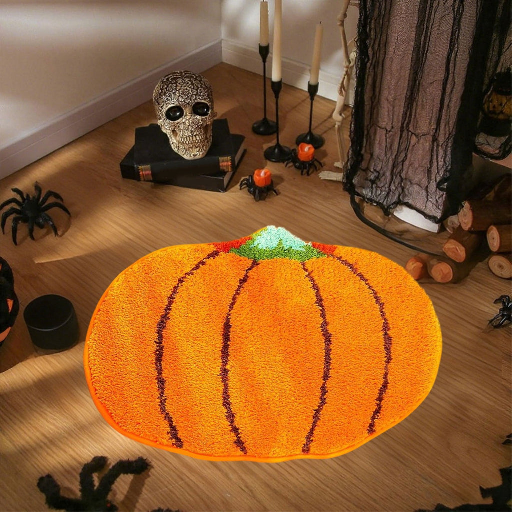 YIMWNYI Halloween Pumpkin Rugs, Decorative Floor Mat, Doormat for Living Room, Kitchen, Thanksgiving Day, Soft Bathroom Mat, Fall Themed Home Decor, Easy to Clean Rug
