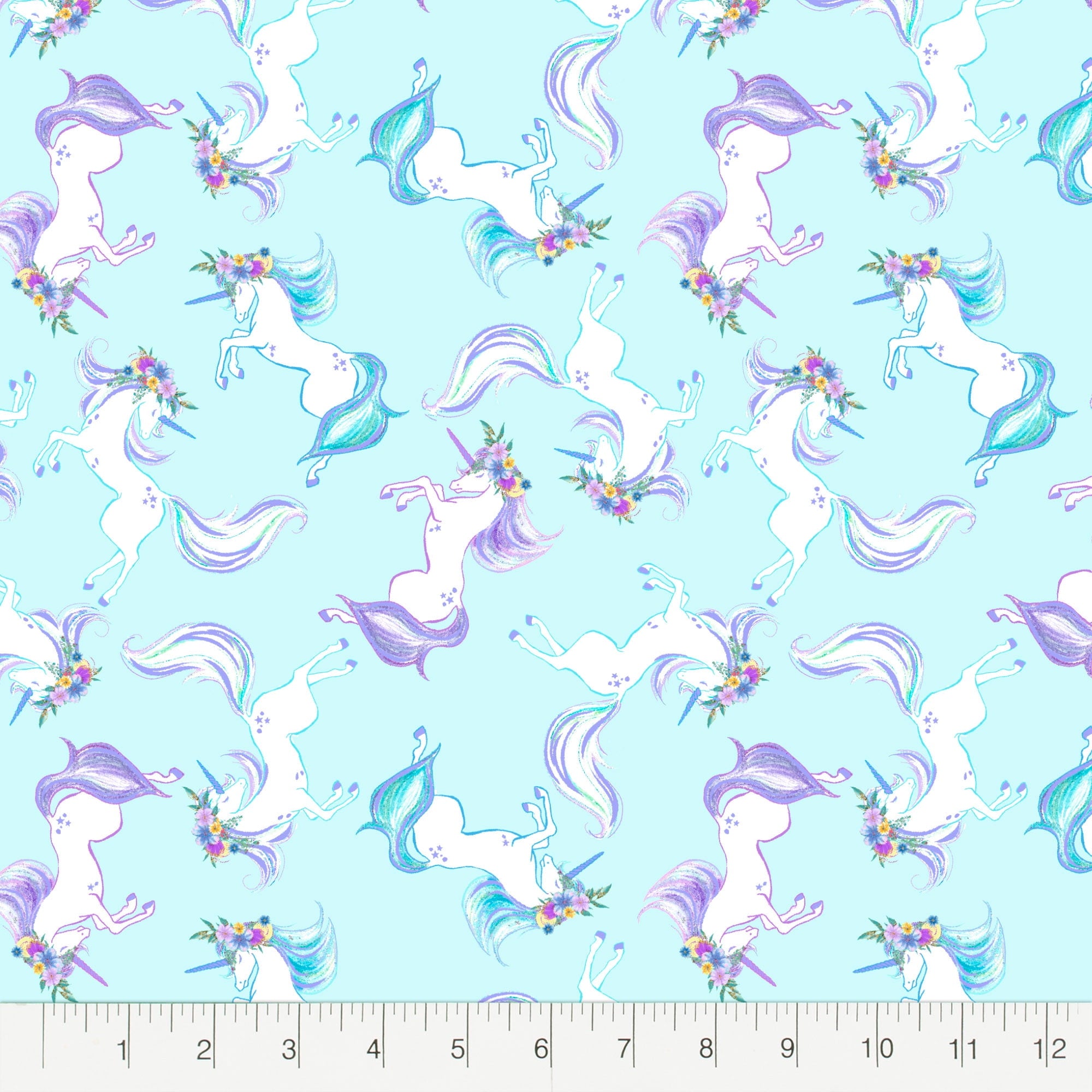 Create It 18"x21" Cotton Unicorn Glitter Precut Sewing & Craft Fabric Bundle, Multicolor 5 Piece