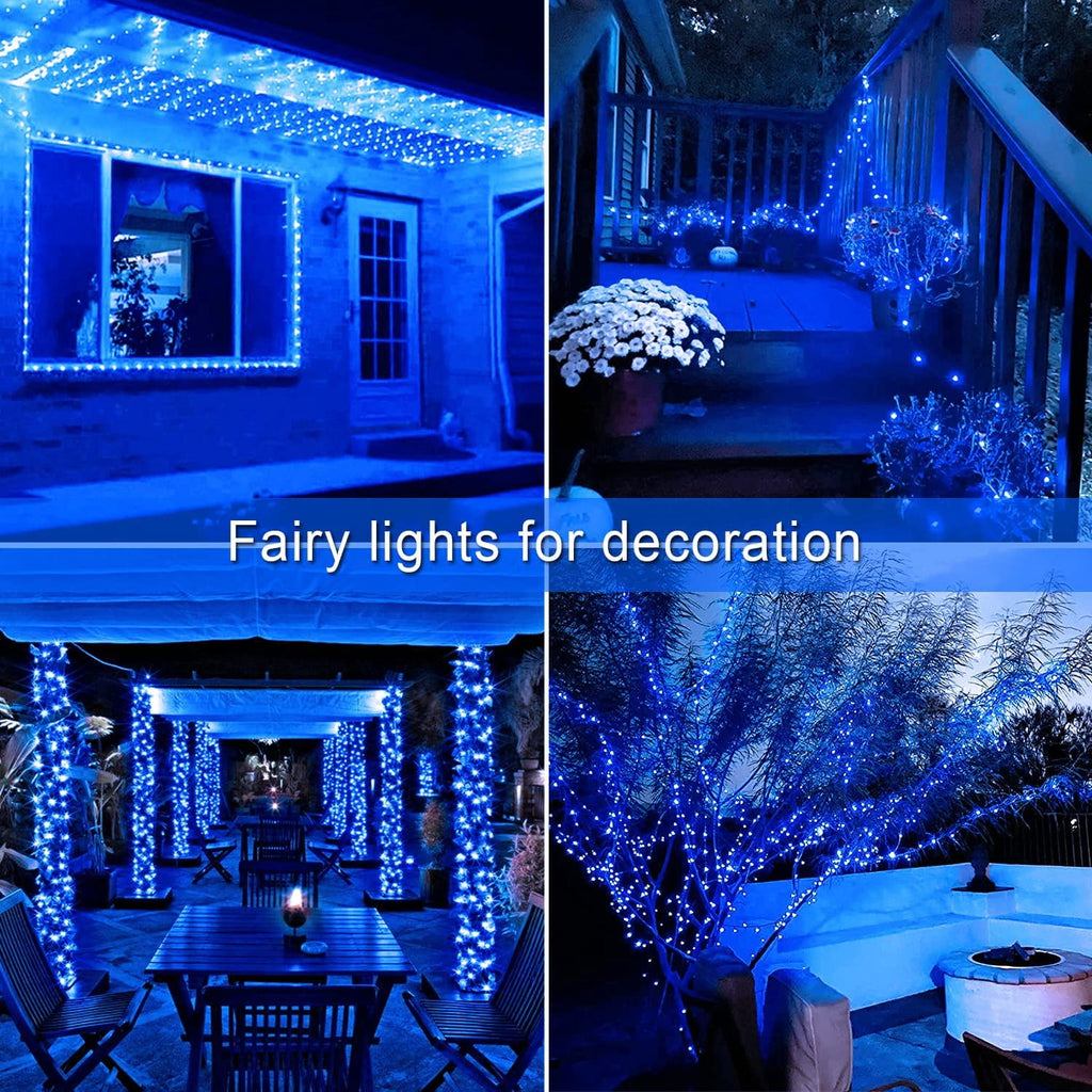 2 Pack Solar Fairy Lights Outdoor 33ft 100 LED Solar Powered Copper Wire Lights 8 Modes Waterproof for Garden Tree Patio Wedding Party Decor,Cool White