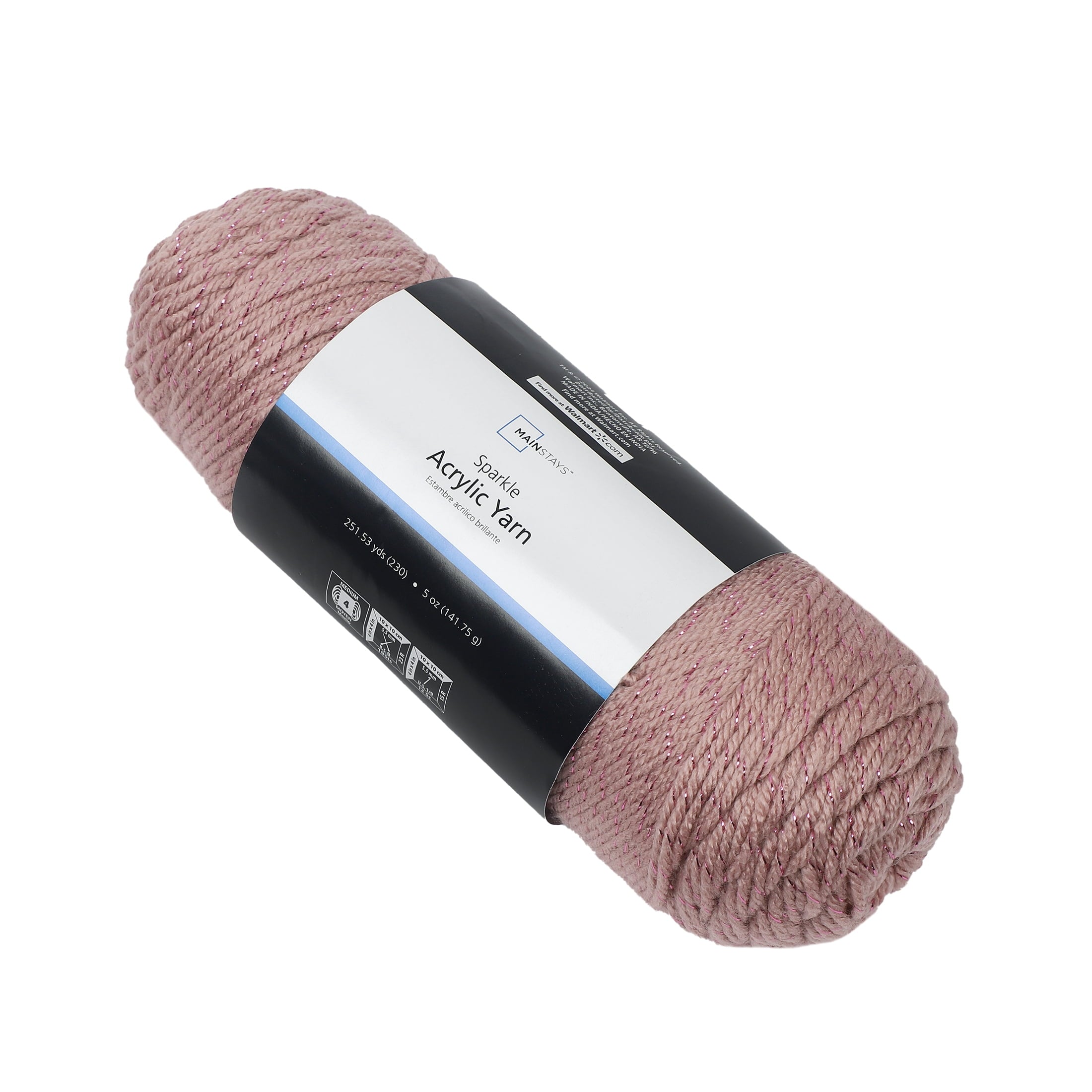 Mainstays Sparkle Acrylic Yarn, 5 oz, Platinum Silver