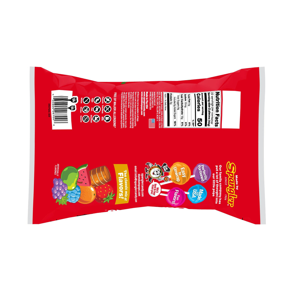 Dum Dums Original Mix Halloween Assorted Candy, Lollipops & Suckers, Hard Party Candy, 10.2 oz Bag