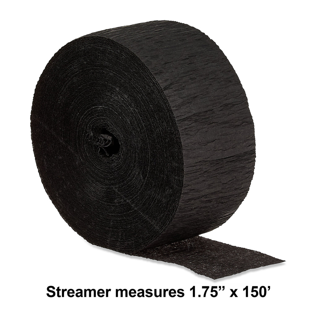 Black Paper Party Streamer, 150', by Way To Celebrate